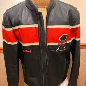 Harley Davidson #1 Racing Victory Lane Motorcycle
Leather Jacket